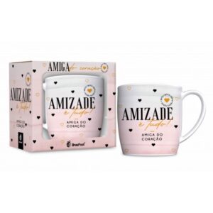 CANECA PORCELANA URBAN 300ML - AMIGA DO CORAÇÃO