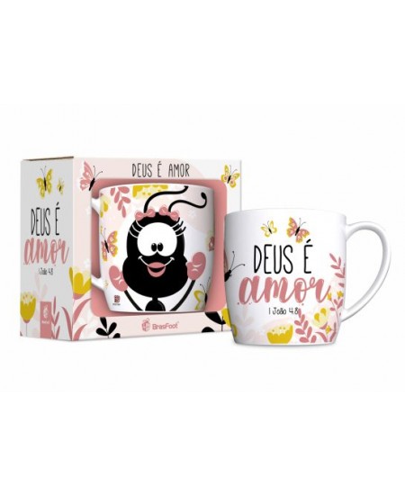 CANECA PORCELANA URBAN 300ML - SMILINGUIDO DEUS É AMOR