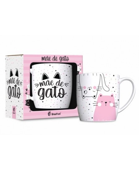CANECA PORCELANA URBAN 300ML - MÃE DE GATO