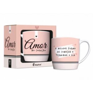 CANECA PORCELANA URBAN 300ML - AMOR NO CORAÇÃO