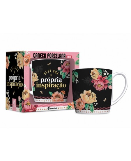 CANECA PORCELANA URBAN 300ML - SEJA SUA INSPIRAÇÃO
