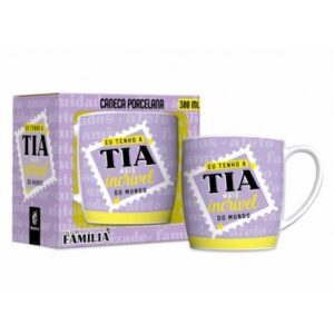 CANECA PORCELANA URBAN 300ML FAMÍLIA - TIA INCRÍVEL