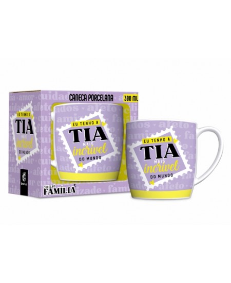 CANECA PORCELANA URBAN 300ML FAMÍLIA - TIA INCRÍVEL