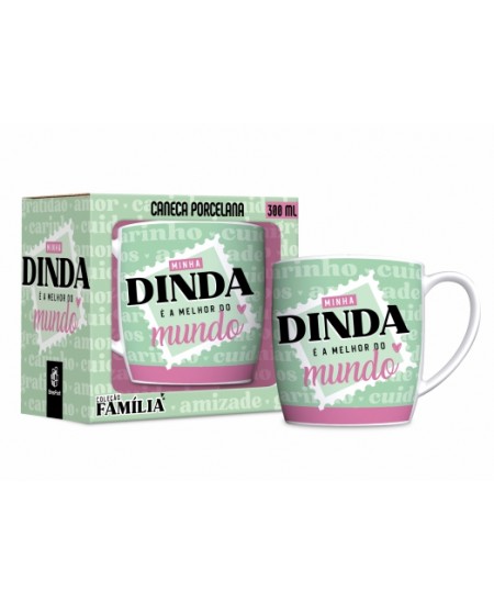 CANECA PORCELANA URBAN 300ML FAMÍLIA - DINDA A MELHOR