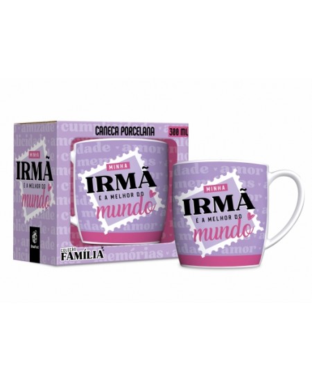 CANECA PORCELANA URBAN 300ML FAMÍLIA - IRMÃ A MELHOR