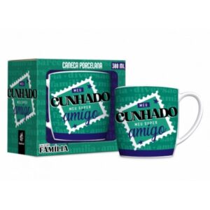 CANECA PORCELANA URBAN 300ML FAMÍLIA - CUNHADO AMIGO