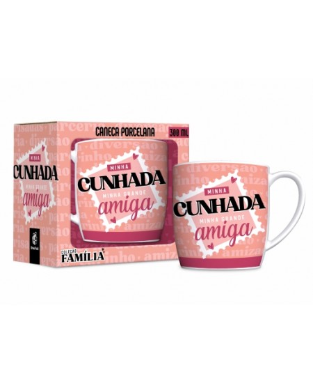 CANECA PORCELANA URBAN 300ML FAMÍLIA - CUNHADA AMIGA