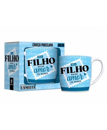 CANECA PORCELANA URBAN 300ML FAMÍLIA - FILHO MAIOR AMOR