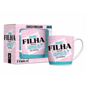 CANECA PORCELANA URBAN 300ML FAMÍLIA - FILHA MAIOR AMOR