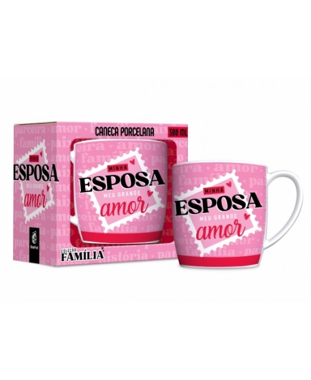 CANECA PORCELANA URBAN 300ML FAMÍLIA - ESPOSA GRANDE AMOR