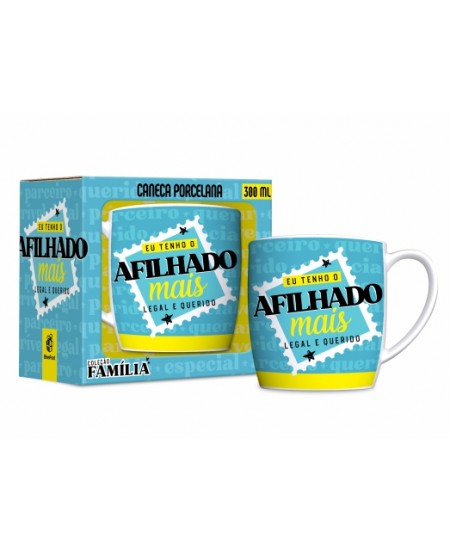 CANECA PORCELANA URBAN 300ML FAMÍLIA - AFILHADO MAIS LEGAL