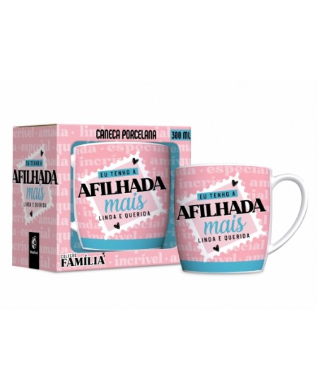 CANECA PORCELANA URBAN 300ML FAMÍLIA - AFILHADA MAIS LEGAL