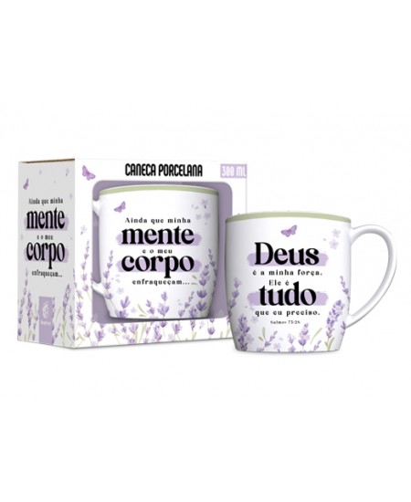 CANECA PORCELANA URBAN 300ML FE1 - DEUS É TUDO