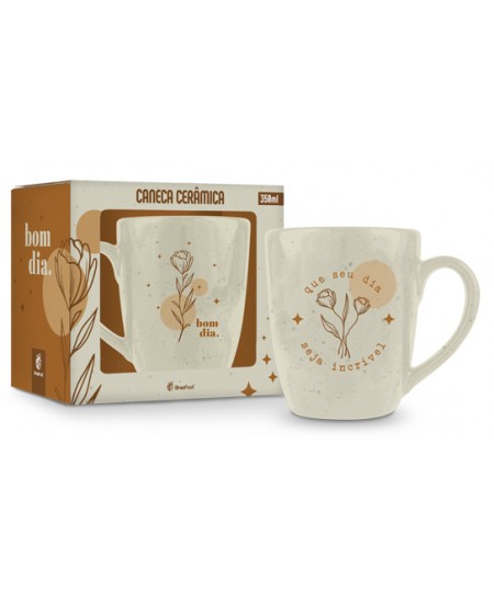 CANECA CER. PRIME TEMAS 350ML - BOM DIA