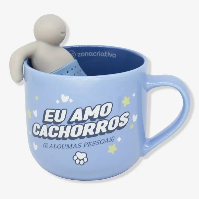 Caneca com Infusor Amo Dogs – Zonacriativa - Imagem 2