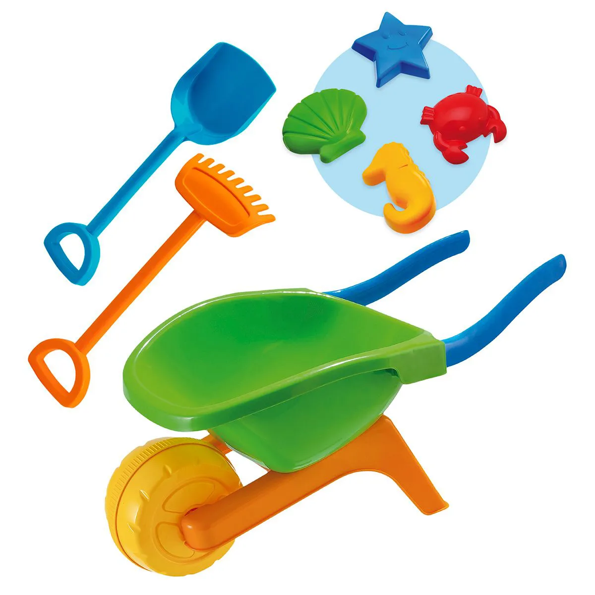 Carriola Infantil Praia Com Rastelo Pá Beach Play