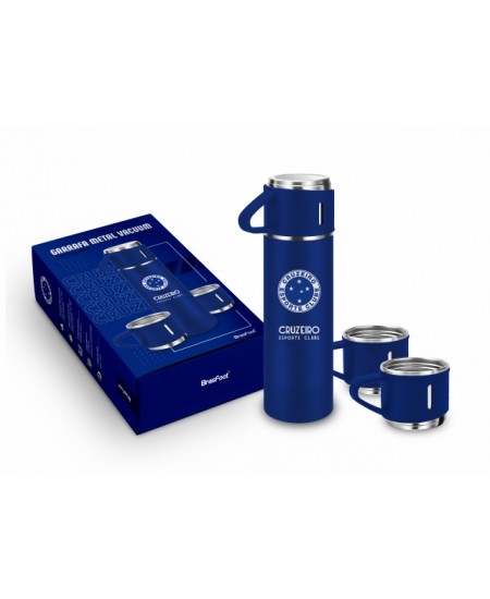 GARRAFA METAL VACUUM C/3 CANECAS - CRUZEIRO