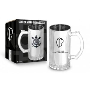 CANECA VIDRO METALIC TIMES - CORINTHIANS