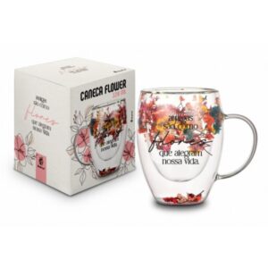 CANECA VIDRO FLOWER - FLORES QUE ALEGRAM