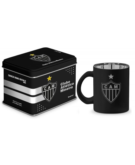 CANECA VIDRO DIAMOND METALIC LATA TIMES - ATLÉTICO