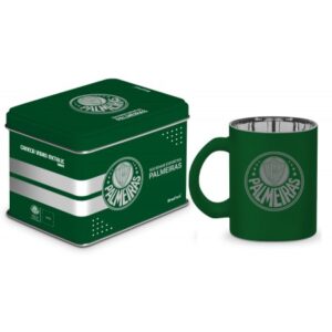 CANECA VIDRO DIAMOND METALIC LATA TIMES - PALMEIRAS
