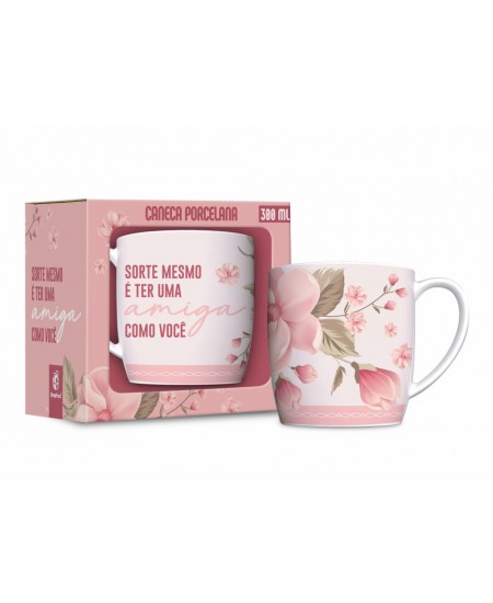 CANECA PORCELANA URBAN 300ML - SORTE DE TER UMA AMIGA