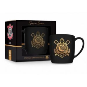 CANECA PORCELANA URBAN 300ML TIMES - CORINTHIANS SÉRIE OURO