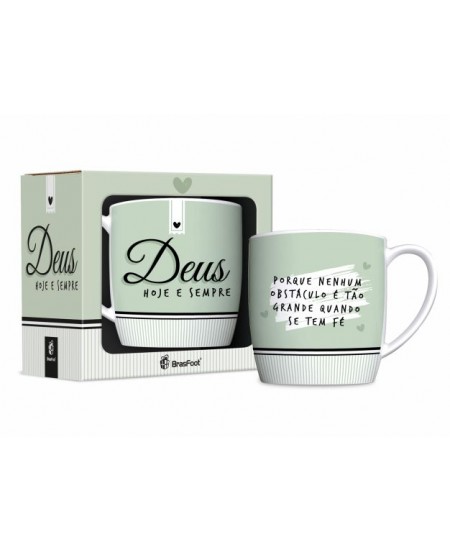 CANECA PORCELANA URBAN 300ML - DEUS HOJE E SEMPRE