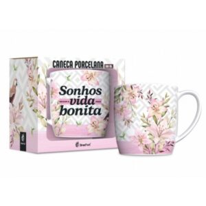 CANECA PORCELANA URBAN 300ML - SONHOS VIDA MAIS BONITA