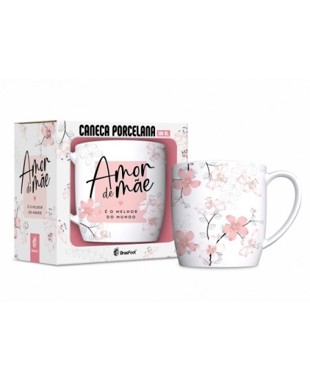 CANECA PORCELANA URBAN 300ML - AMOR DE MÃE O MELHOR