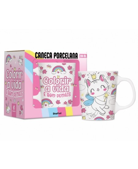CANECA PORCELANA PREMIUM - COLORIR A VIDA
