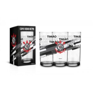 COPO VIDRO 300ML TIMES - CORINTHIANS