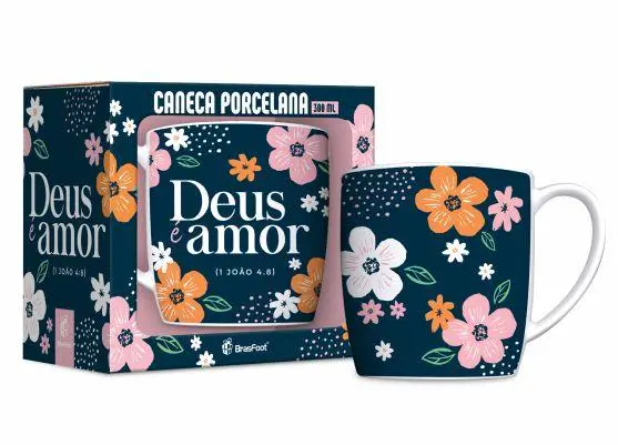 CANECA PORCELANA URBAN 300ML FE1 - DEUS É AMOR