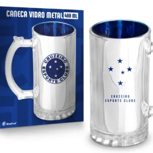 CANECA VIDRO BERLIM METALIC TIMES 480ML - CRUZEIRO