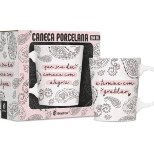 CANECA PORCELANA PREMIUM 260ML - COMECE COM ALEGRIA