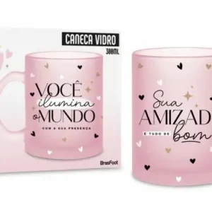 CANECA VIDRO DIAMOND 300ML - SUA PRESENÇA
