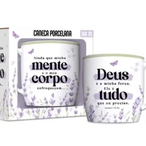 CANECA PORCELANA URBAN 300ML FE1 - DEUS É TUDO