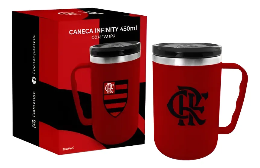 CANECA PLÁST. INOX INFINITY 450ML TIMES - ATLÉTICO