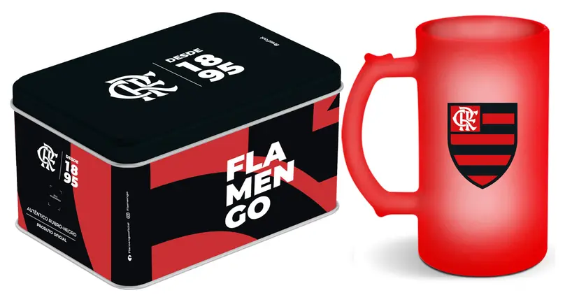 CANECA VIDRO BERLIM FOSCA 480ML LATA TIMES - FLAMENGO