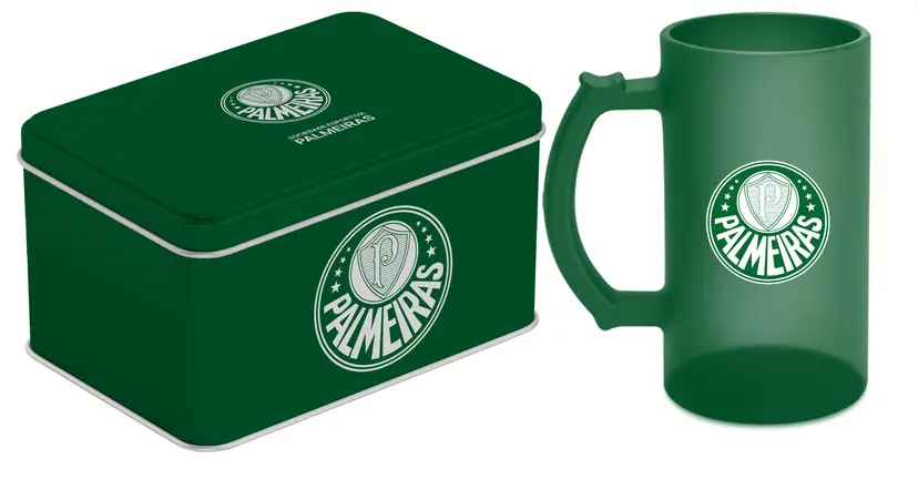 CANECA VIDRO BERLIM FOSCA 480ML LATA TIMES - PALMEIRAS