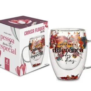 CANECA VIDRO FLOWER 320ML - PARA UMA PESSOA MUITO ESPECIAL
