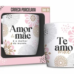 CANECA PORCELANA URBAN 300ML - MÃE MELHOR AMOR DO MUNDO