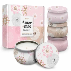 VELAS AROMÁTICAS LATA C/4 - MÃE MELHOR AMOR DO MUNDO