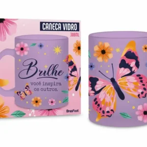 CANECA VIDRO DIAMOND 300ML - BRILHE VOCÊ INSPIRA