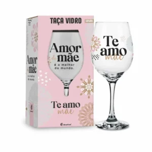 TAÇA VINHO 385ML - MÃE MELHOR AMOR DO MUNDO