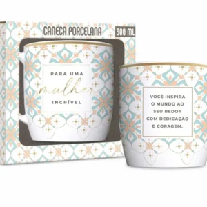CANECA PORCELANA URBAN 300ML - MULHER VOCÊ INSPIRA O MUNDO