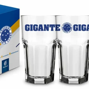 COPO VIDRO 520ML FUTEBOL TIMES - CRUZEIRO