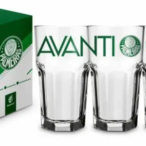 COPO VIDRO 520ML FUTEBOL TIMES - PALMEIRAS