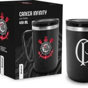 CANECA PLÁST. INOX INFINITY 450ML TIMES - CORINTHIANS