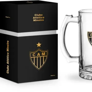 CANECA VIDRO BERLIM IRON 480ML TIMES - ATLÉTICO SERIE OURO